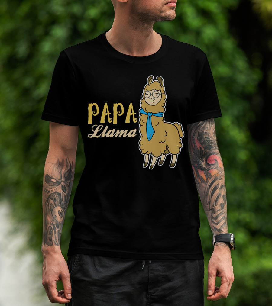 Papa Llama Cool Funny Dad Lover T-Shirt