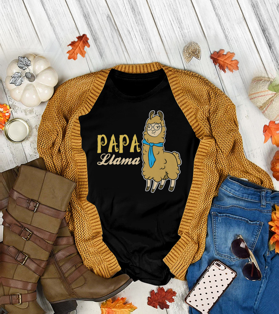 Papa Llama Cool Funny Dad Lover T-Shirt