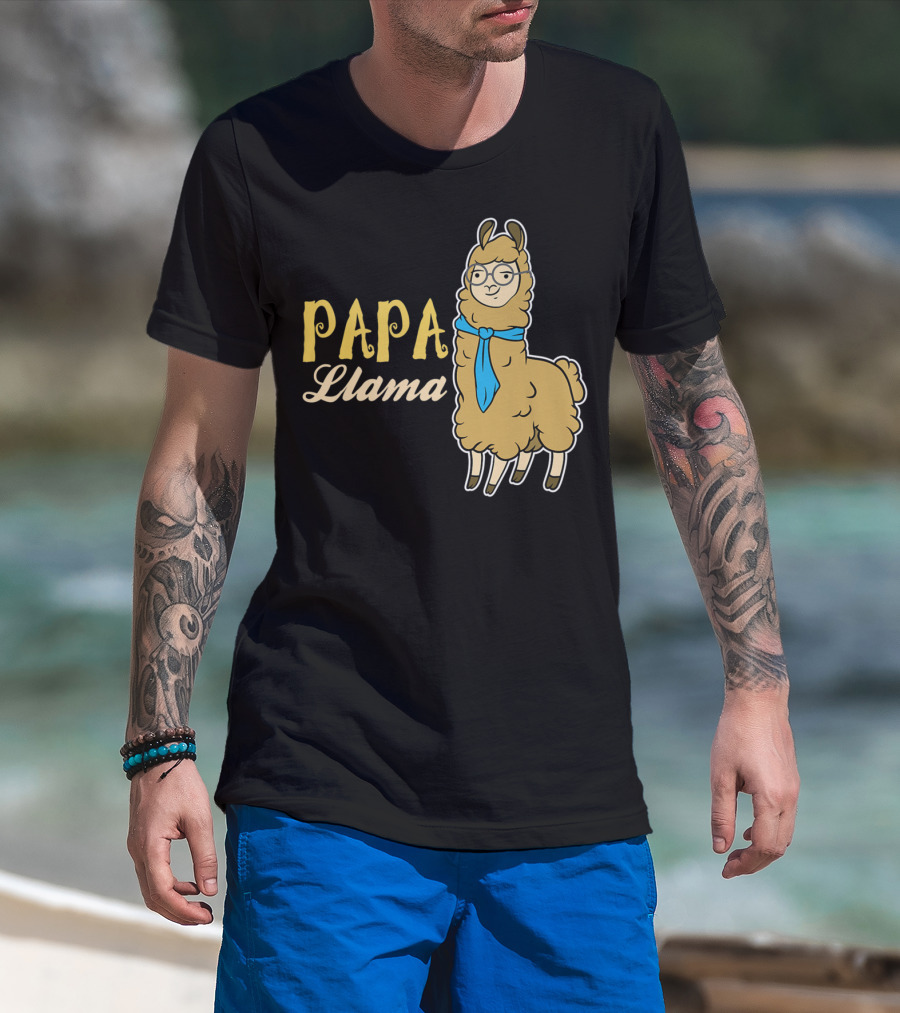 Papa Llama Cool Funny Dad Lover T-Shirt
