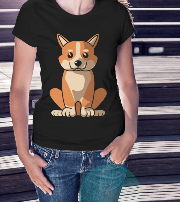Corgi Sitting Waiting For Holidays 34 Cute Dog T-Shirt