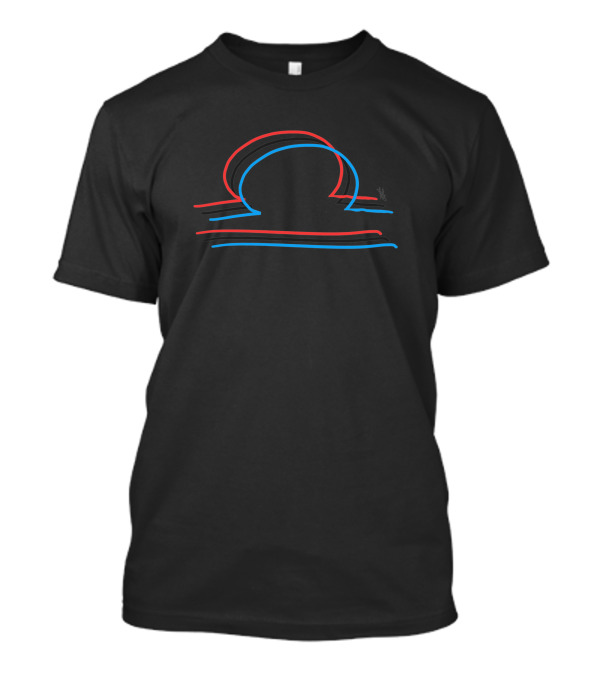 3D Libra Neon Red Blue Symbol T-Shirt