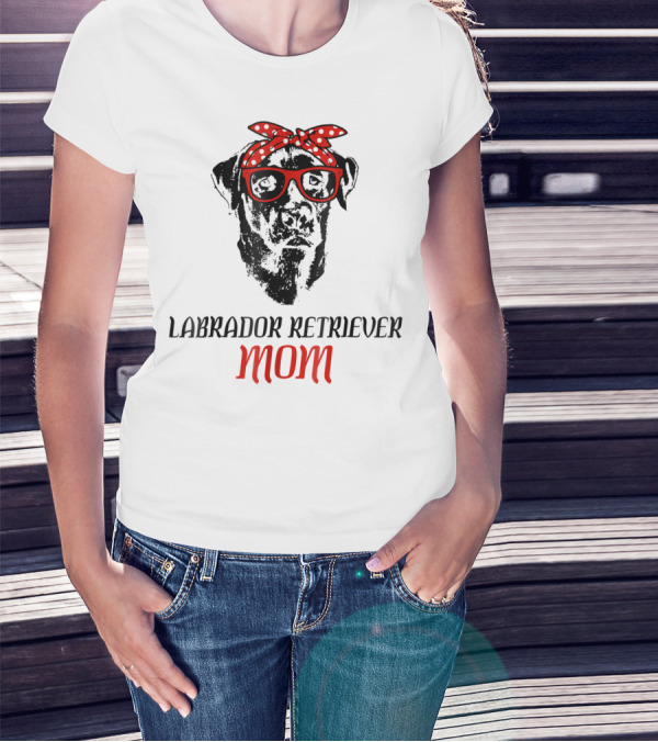 LABRADOR RETRIEVER MOM Dog Lover Retro Glasses Bandana T-Shirt