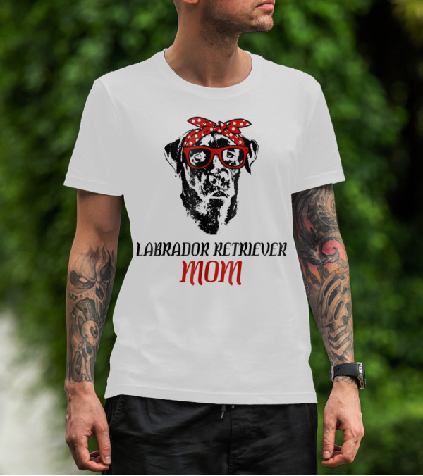 LABRADOR RETRIEVER MOM Dog Lover Retro Glasses Bandana T-Shirt
