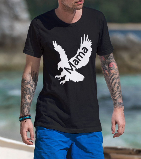 Mama Hawk Eagle Protective Mom Dark T-Shirt