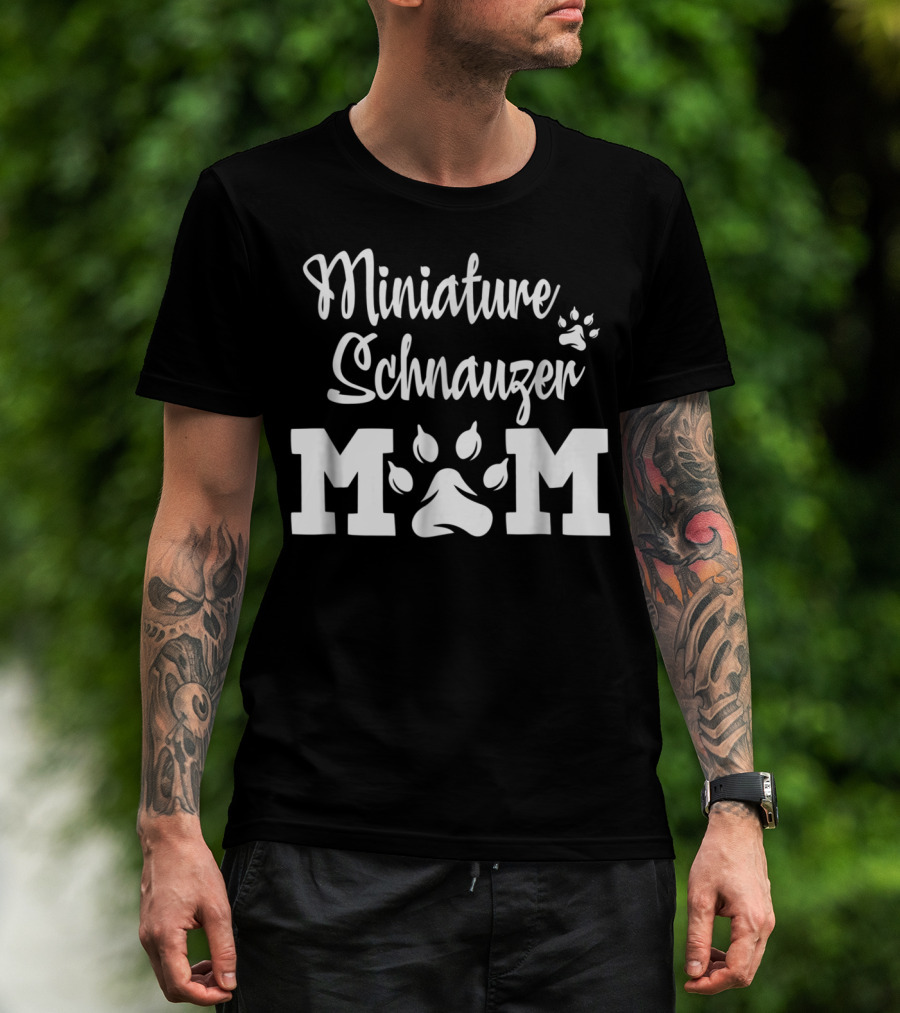 Miniature Schnauzer Mom Pawprint T-Shirt