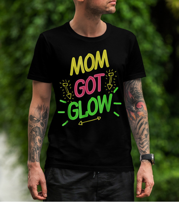 Mom Got Glow Party Birthday Neon Arrows T-Shirt