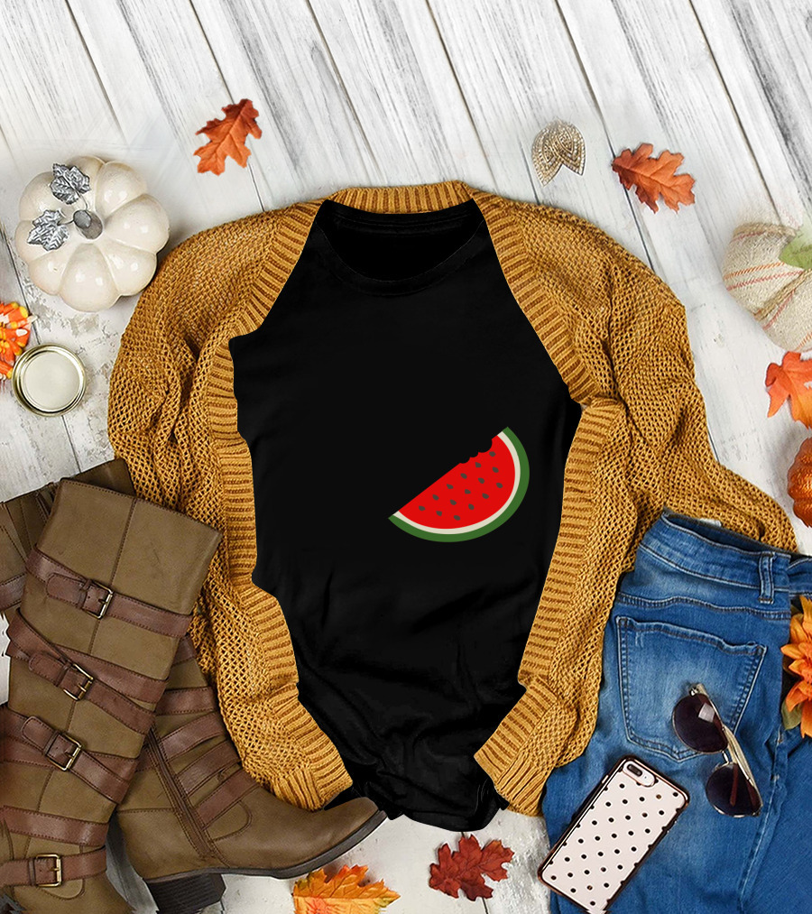 Mom in a Melon Fun Watermelon T-Shirt