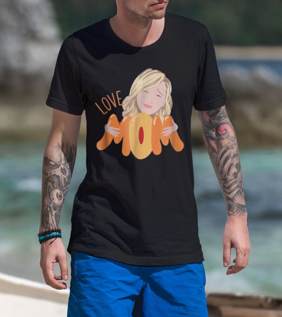 LOVE MOM Mothers Day Custom Personalized Selfie Emoji T-Shirt