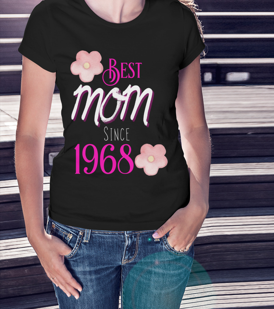 Best Mom Since 1968 Momiversary Flowers Mother's Day T-Shirt