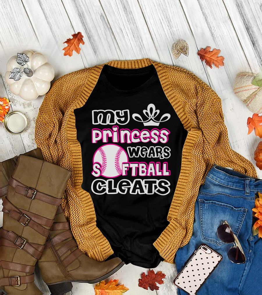 My Princess Wears Softball Cleats T-Shirt