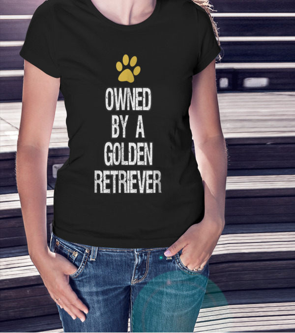 Owned By A Golden Retriever Paw Prints T-Shirt