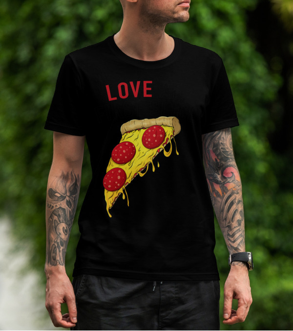 LOVE AT FIRST SLICE Pizza Men Girls Mom And Baby68 T-Shirt