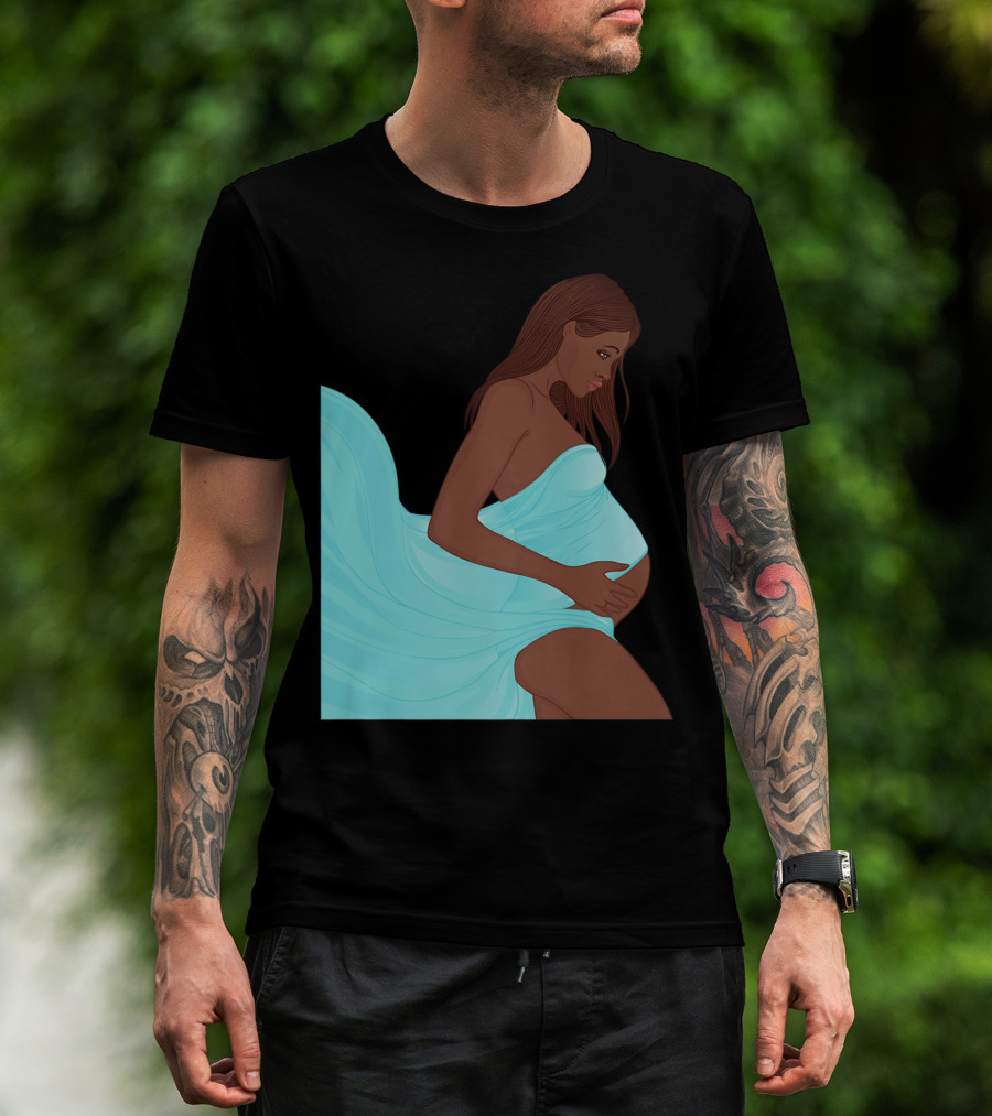 Pregnancy Black Girl Magic African Queen Mom57 T-Shirt