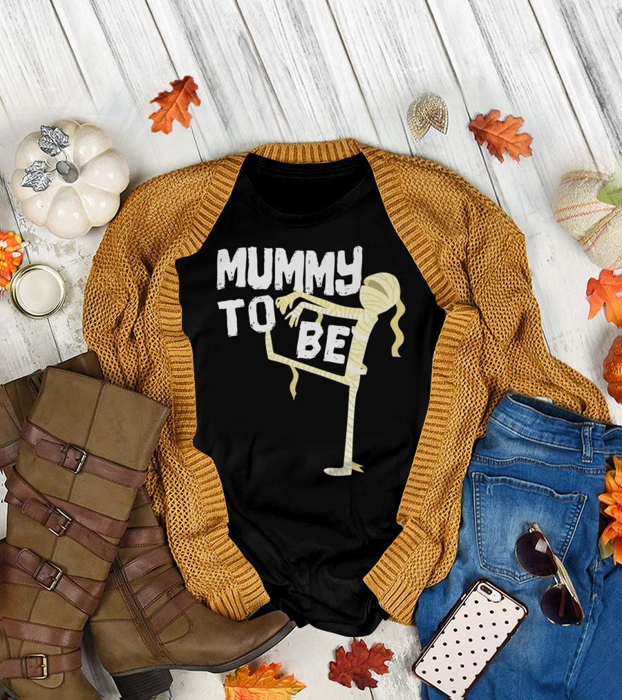 Mummy To Be Pregnancy Halloween First Time Mom Reveal Baby Shower60 T-Shirt