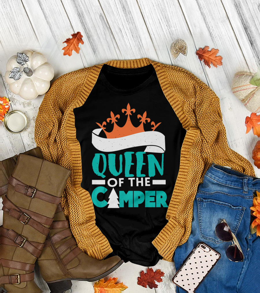 QUEEN OF THE CAMPER RV CROWN TREE T-Shirt