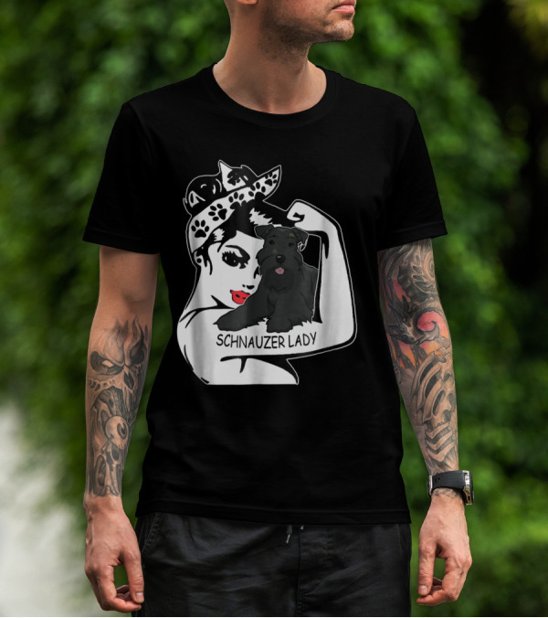 Schnauzer Strong Lady Mom Funny Birthday T-Shirt