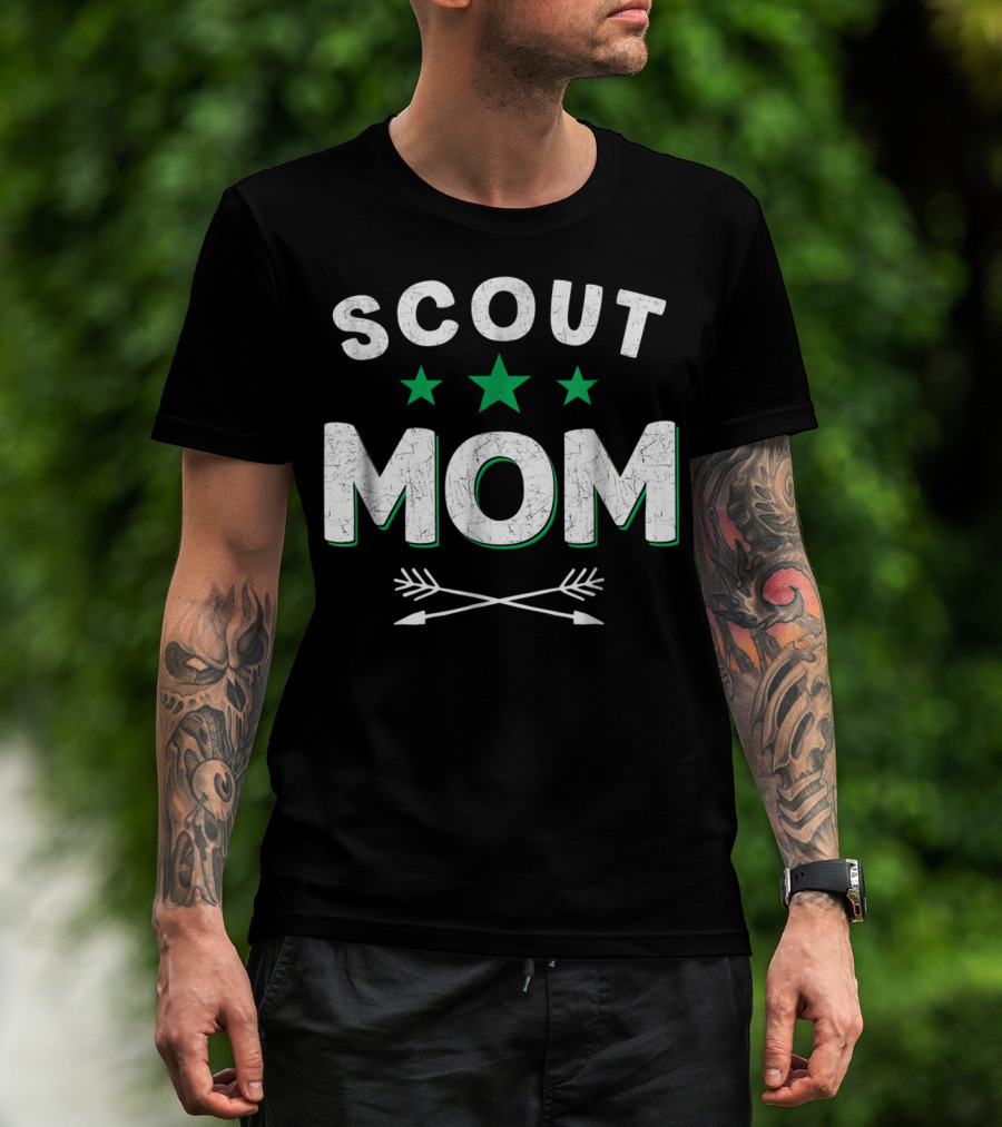 Scout Mom With Stars And Arrows Camping Scouting T-Shirt