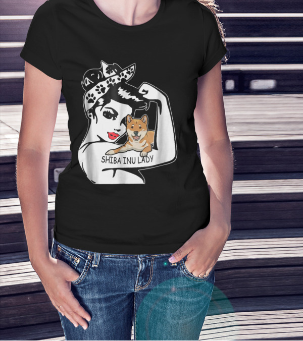 Shiba Inu Lady Strong Mom Birthday Funny T-Shirt
