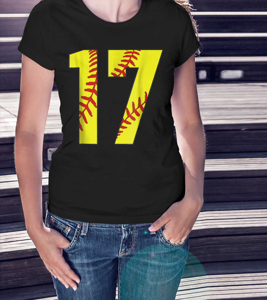 Softball Mom 17 Jersey Player Fan T-Shirt