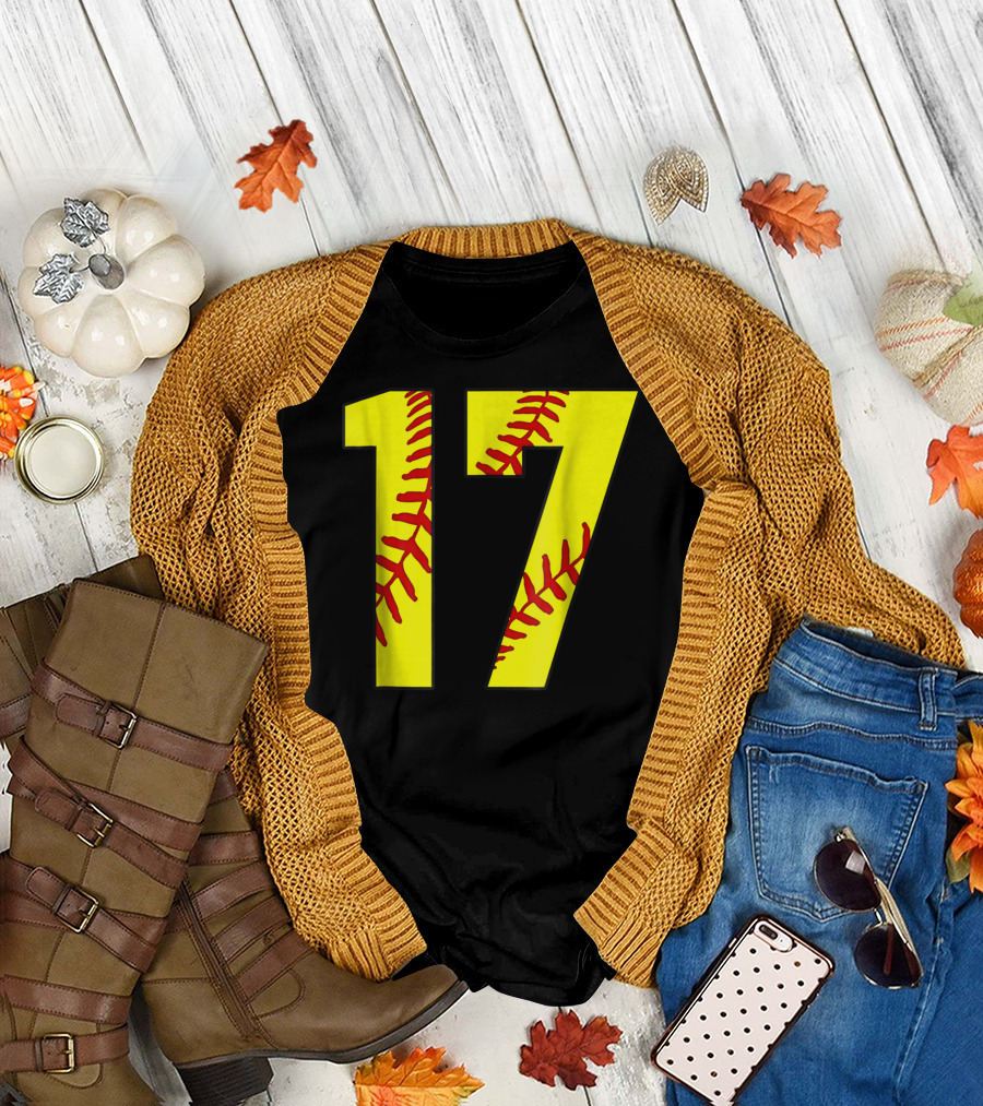 Softball Mom 17 Jersey Player Fan T-Shirt