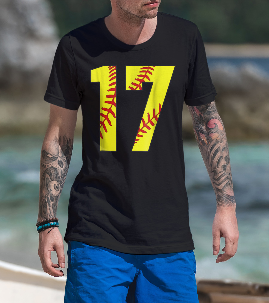 Softball Mom 17 Jersey Player Fan T-Shirt