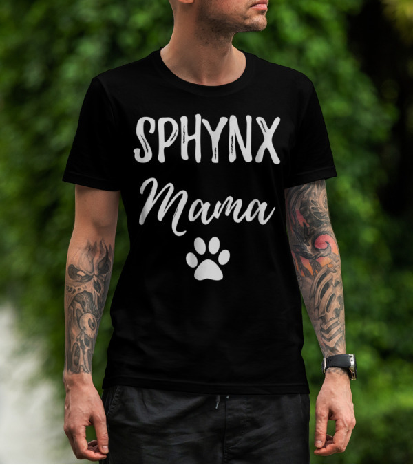 Sphynx Mama Funny Cat Mom Paw Print Idea37 T-Shirt