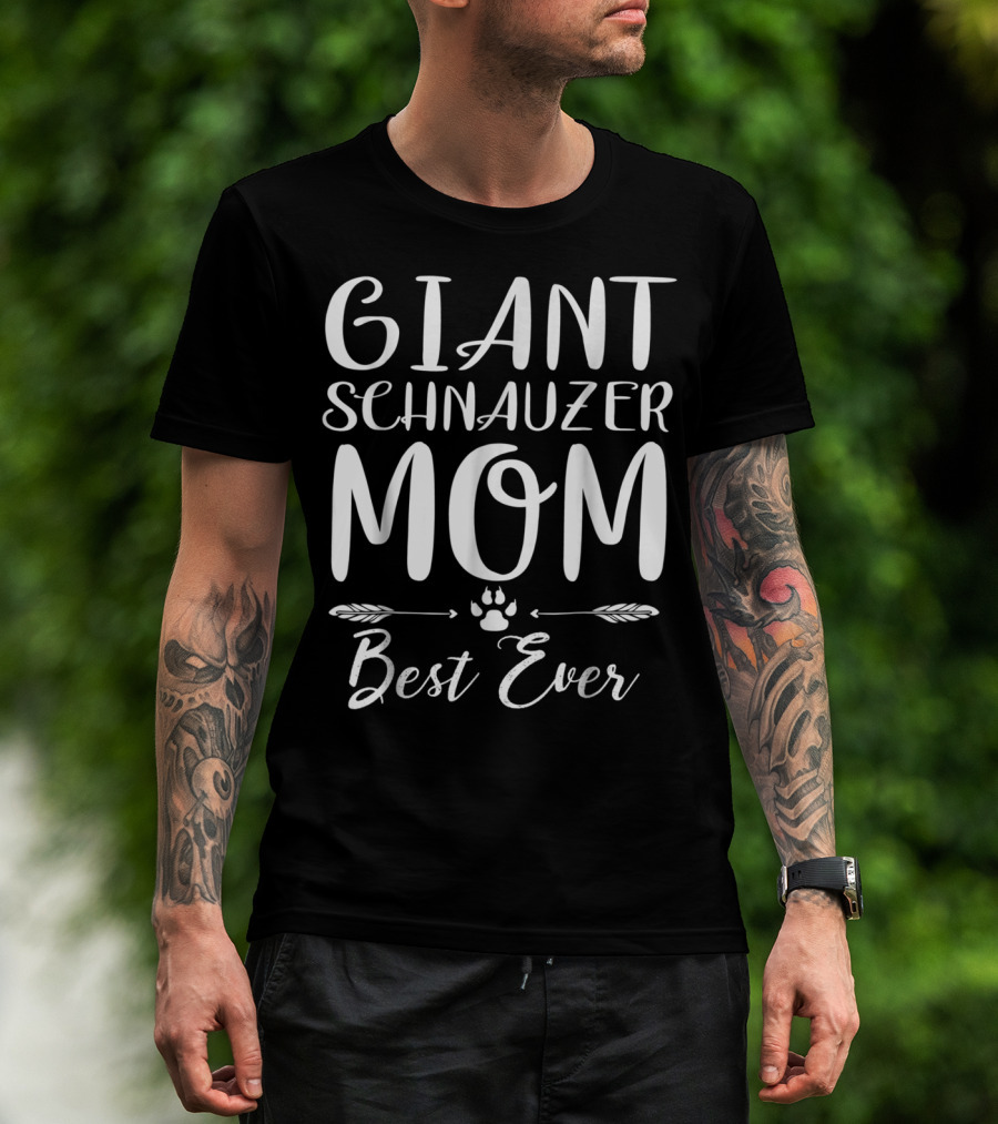 Giant Schnauzer Mom Best Ever Paw Print Dog Lovers T-Shirt