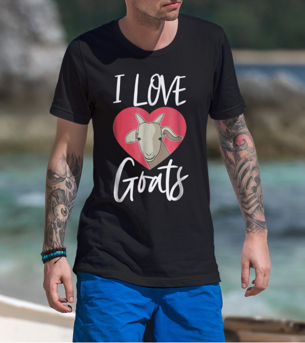 I Love Goats Heart Goat Mom Funny Farm Goat Lover Girls T-Shirt