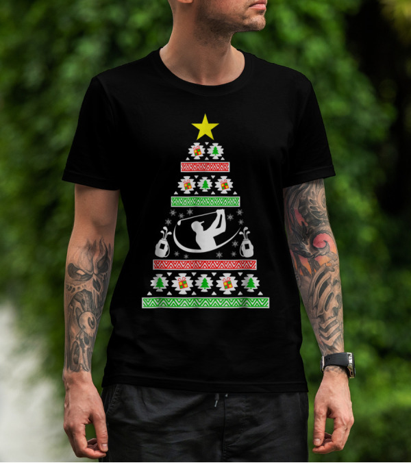 Golf Ugly Christmas Tree For Golfer Mom Or Dad 13 T-Shirt