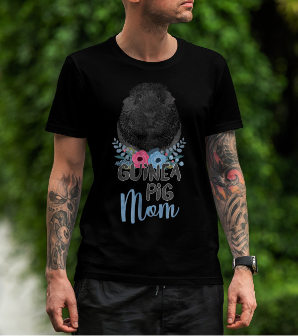 Guinea Pig Mom Cute Pet Owner Floral T-Shirt