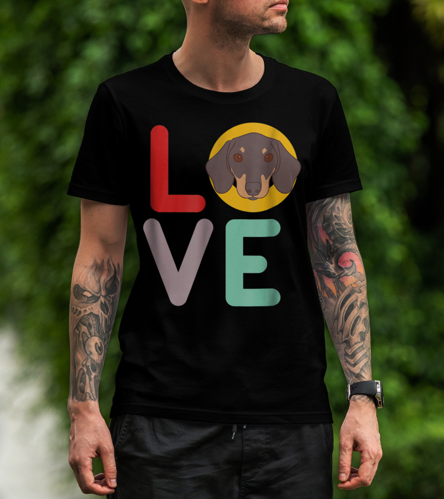 Love Dachshund Dog Animal Lover Puppies Mom Dad20 T-Shirt