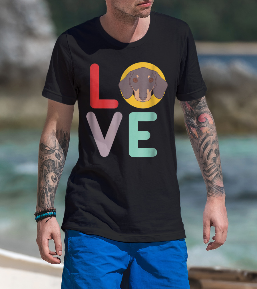 Love Dachshund Dog Animal Lover Puppies Mom Dad20 T-Shirt