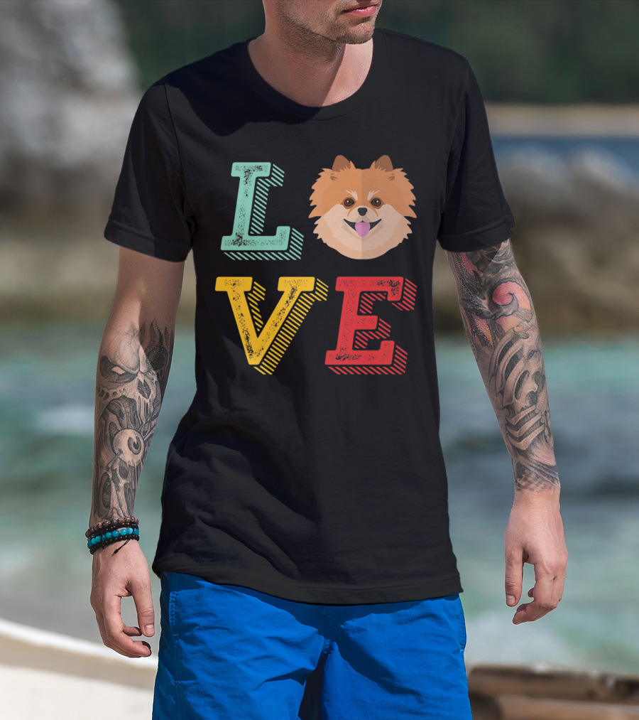 LOVE Pomeranian Dog For Pom Puppy Lover14 T-Shirt