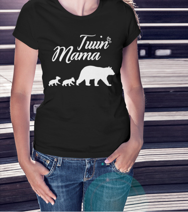 Twin Mama Bear With Cubs T-Shirt