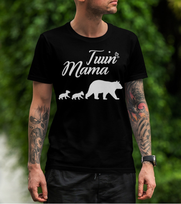 Twin Mama Bear With Cubs T-Shirt