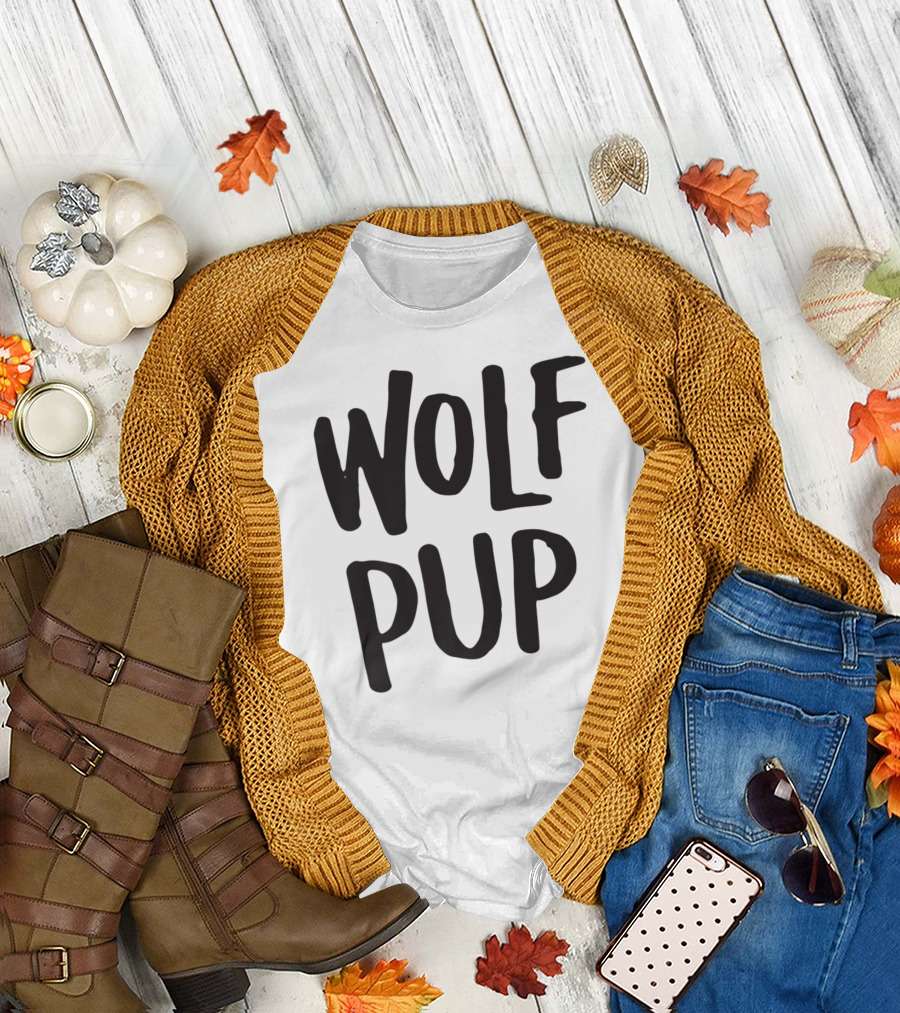 Wolf Pup Matching Family Baby Shower New Mom 14 Wolf Pup T-Shirt