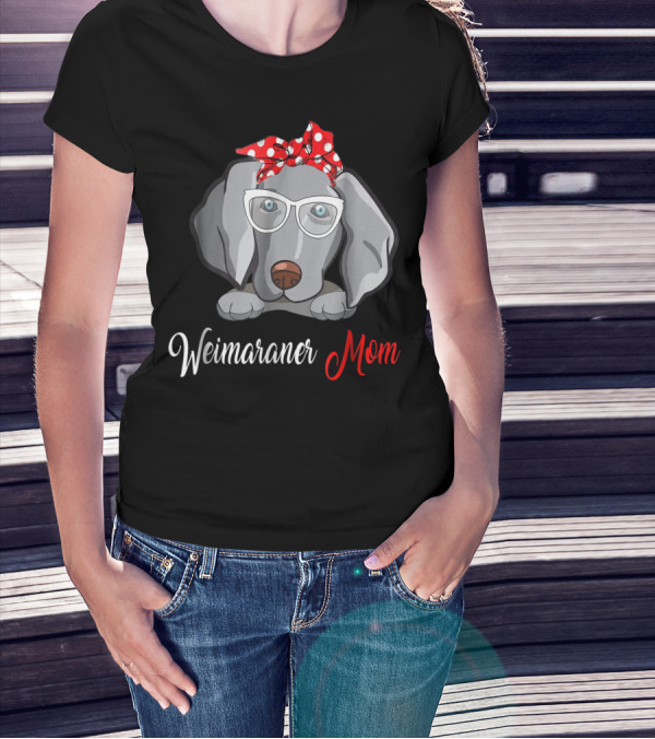 Weimaraner Mom Glasses Polka Dot Birthday T-Shirt
