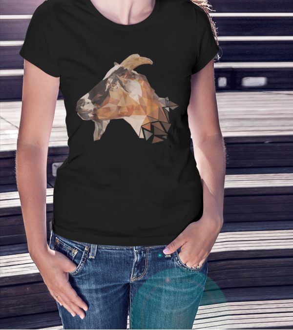 Weird Goat Lover Farmers Billy Polygonal Goat T-Shirt