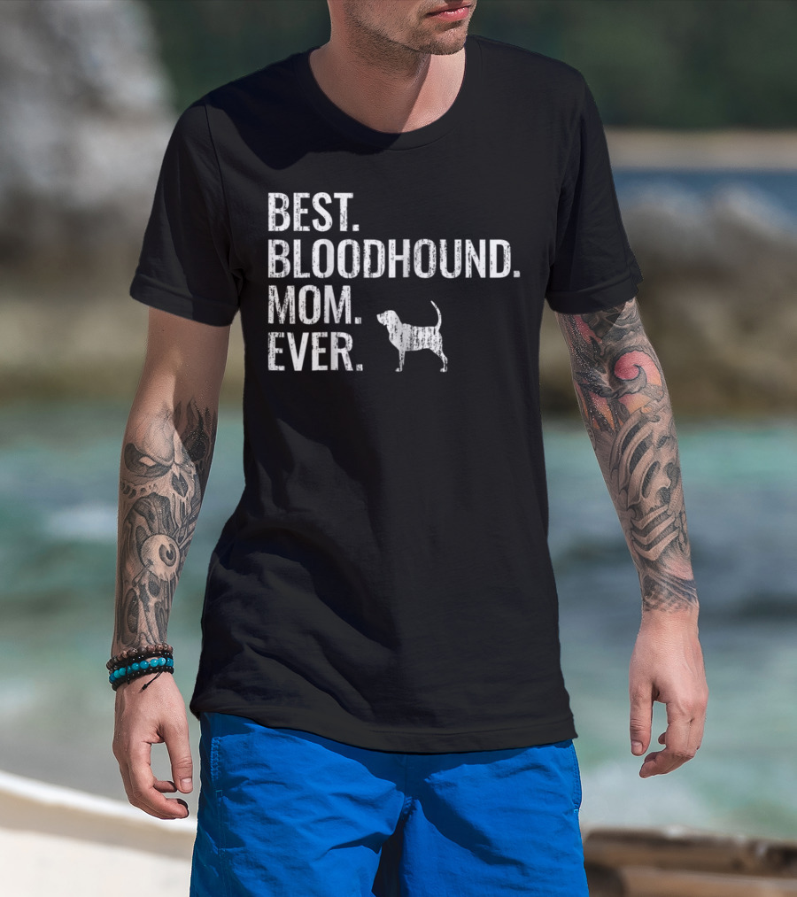Best Bloodhound Mom Ever Cool Dog Owner 90s T-Shirt