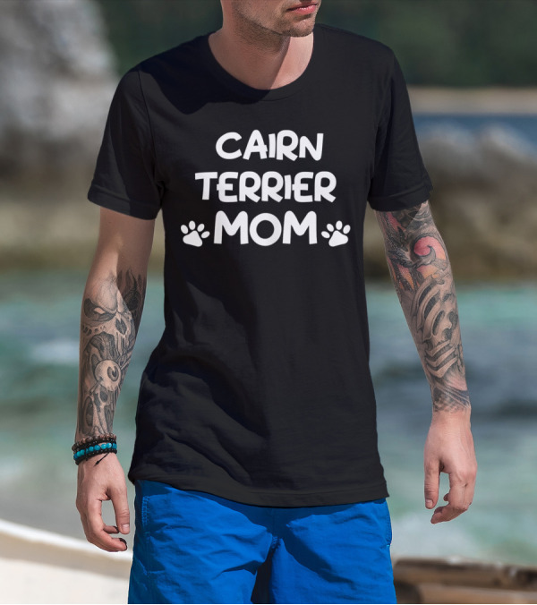 Cairn Terrier Mom Paw Print Cute Dog Owner T-Shirt