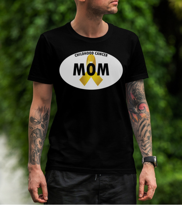 Childhood Cancer Mom Yellow Ribbon Awareness T-Shirt