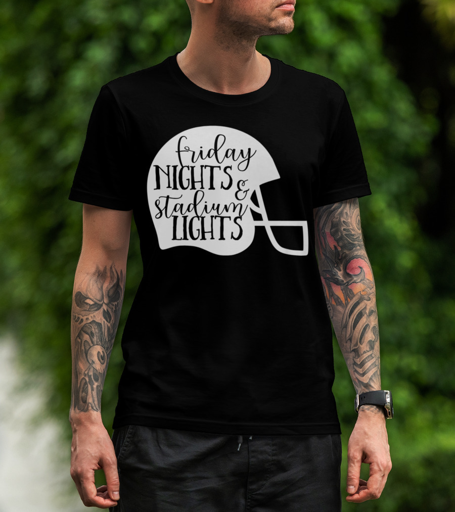 Friday Nights Stadium Lights Football Helmet Mom Mama Fan 3 T-Shirt