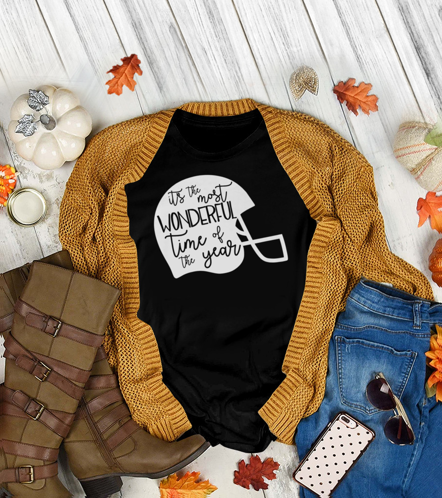 It's The Most Wonderful Time Of The Year Football Helmet Mom Mama Fan4 T-Shirt