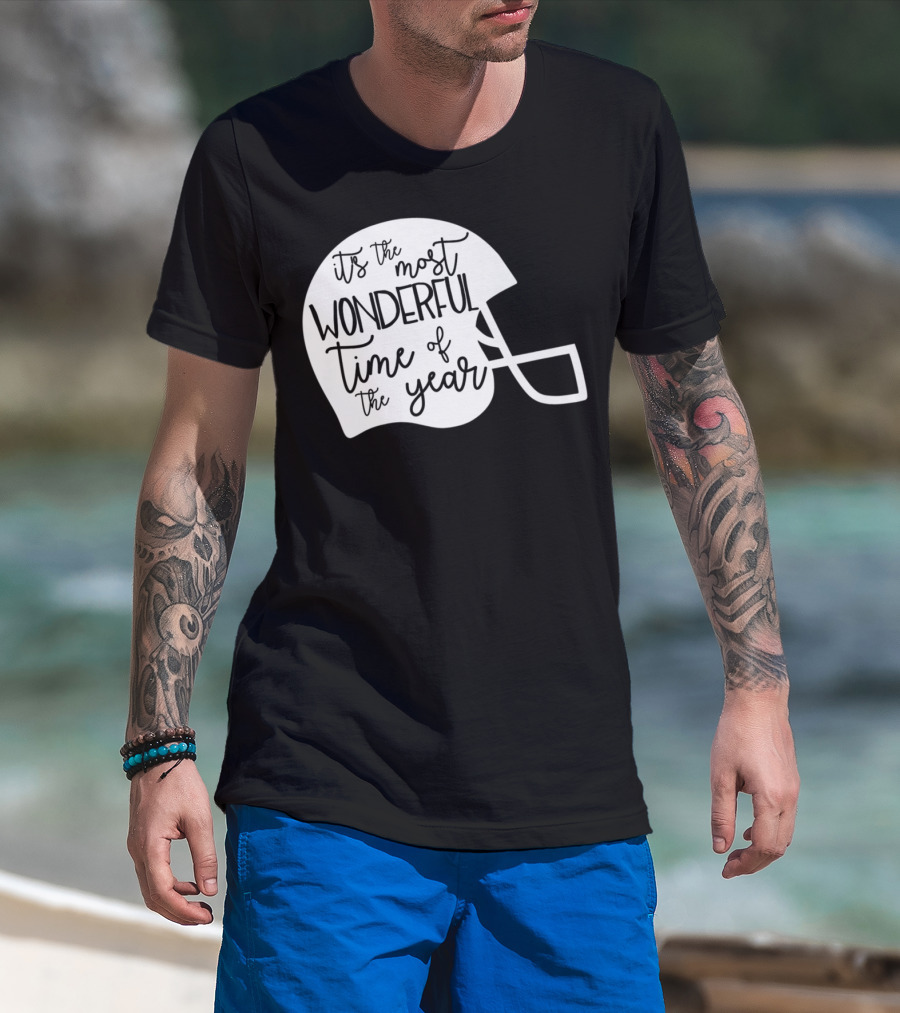 It's The Most Wonderful Time Of The Year Football Helmet Mom Mama Fan4 T-Shirt