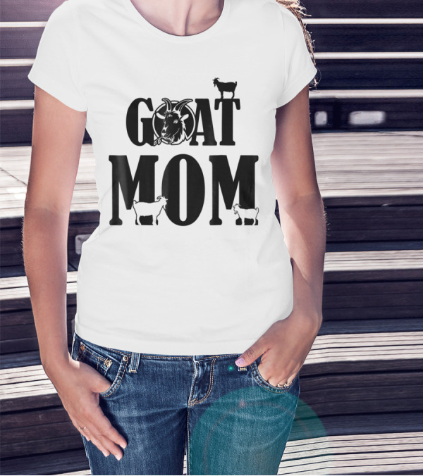 Proud Goat Mom With Cute Goat And Goat T-Shirt