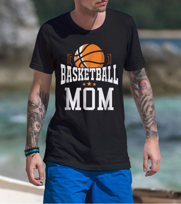 Basketball Mom Stars Hoop Sport T-Shirt