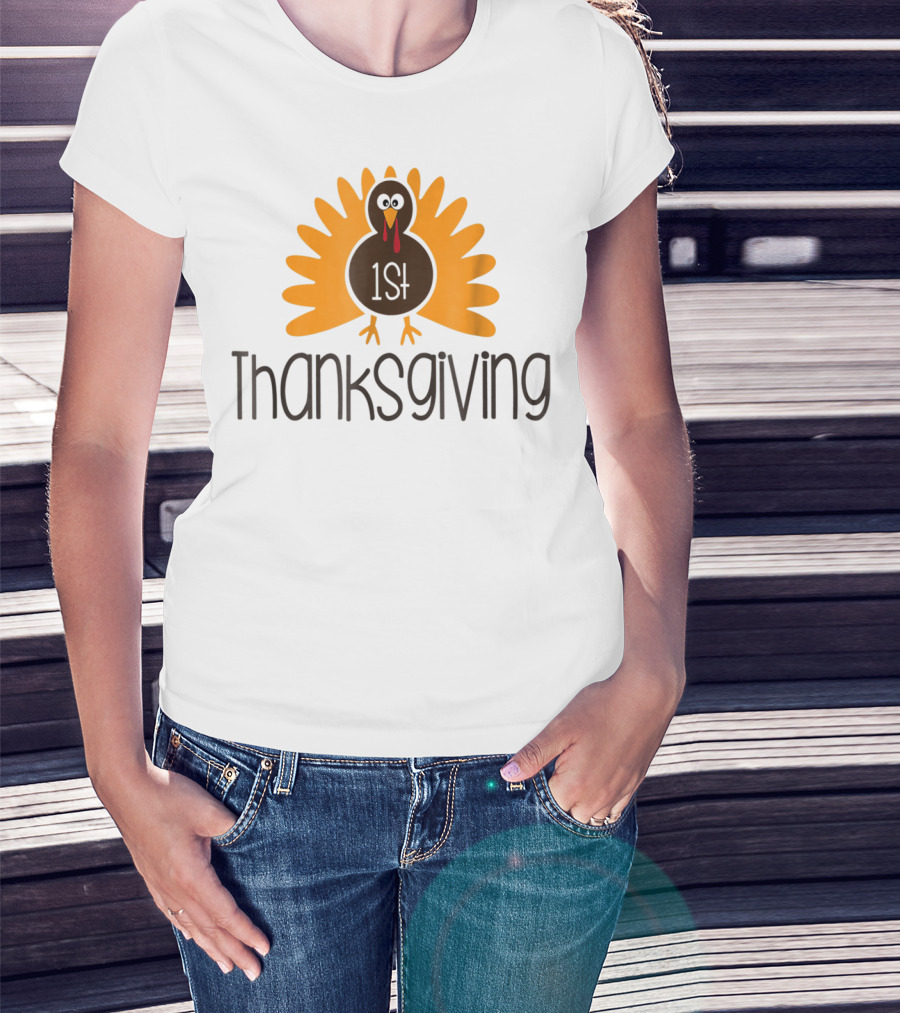 1st Thanksgiving Turkey Pregnant Baby T-Shirt