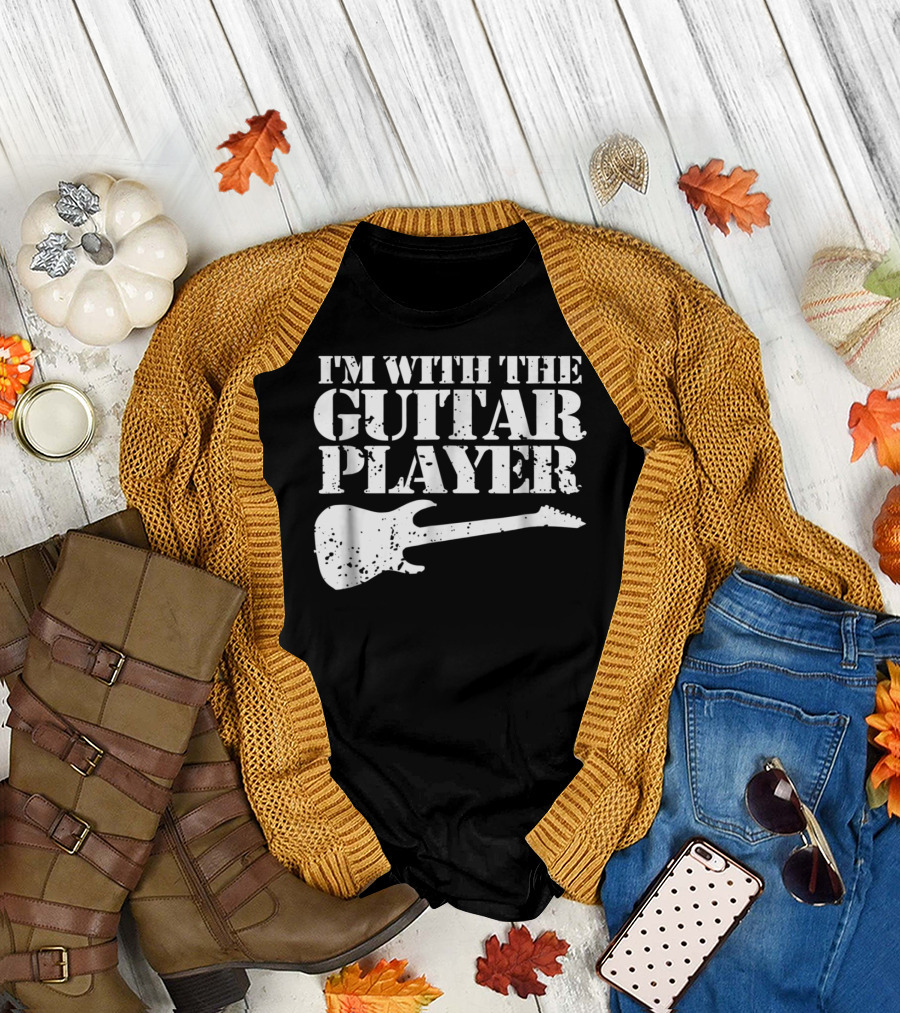 I'm With the Guitar Player Funny Cool Musician Wife Mom Dad8 T-Shirt