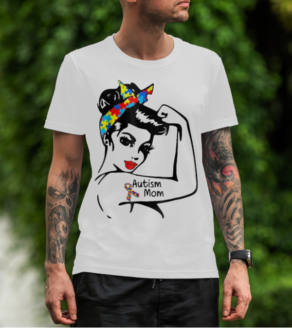 AUTISM MOM IRON ON AUTISM AWARENESS PATCH T-Shirt