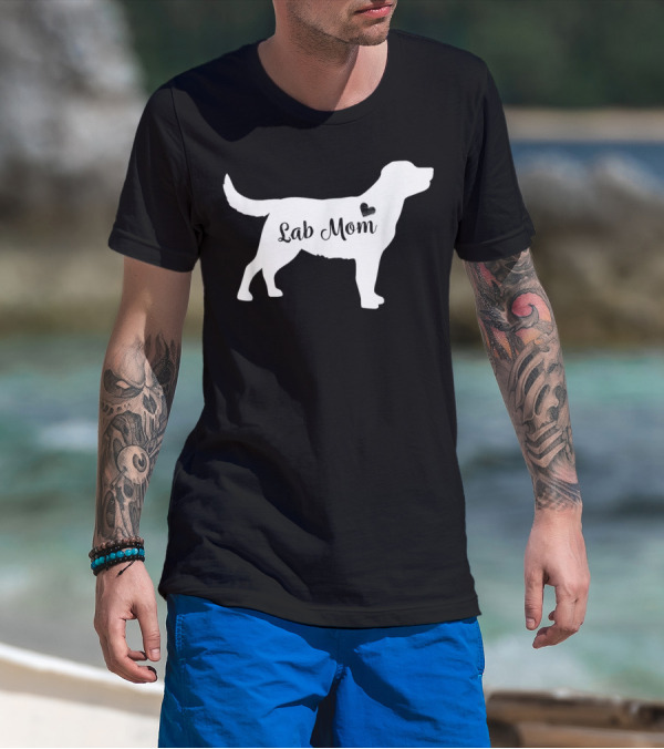 Lab Mom Labrador Retriever Silhouette Heart T-Shirt